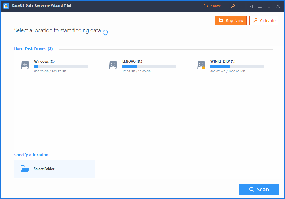 EaseUs Data Recovery Wizard