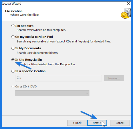Recover Deleted Photos or Files from Recycle Bin
