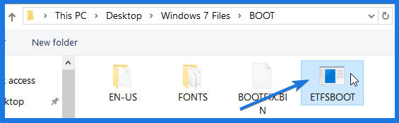 Boot Image File ETFSBOOT Win 7