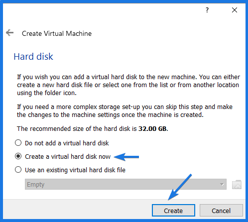 Create a Virtual Hard drive