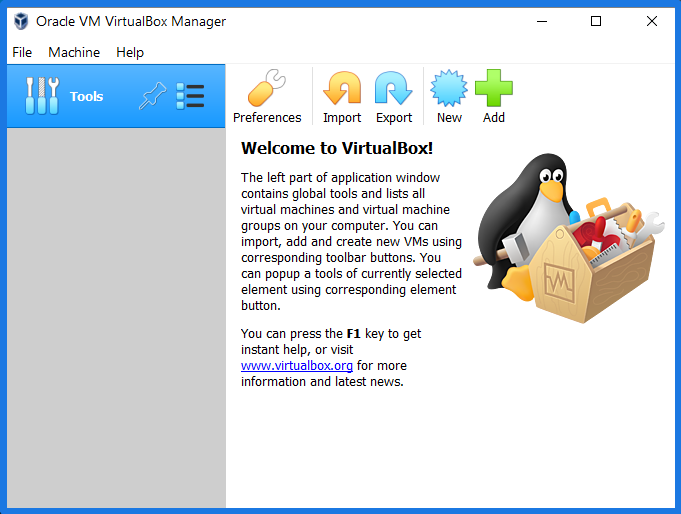 Open VirtualBox