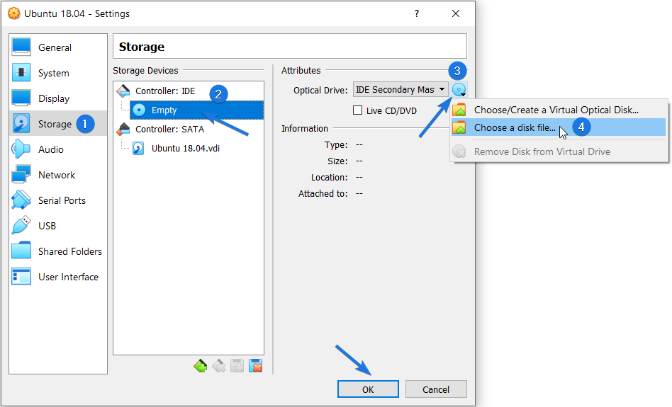 choose virtual optical disk file choose virtual optical disk file