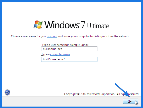 Create Windows 7 Account