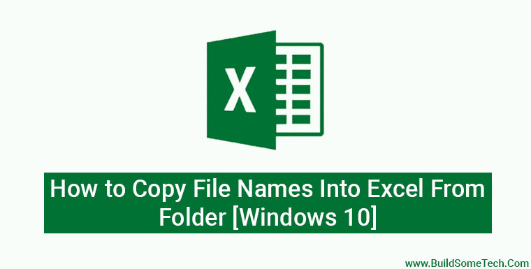 windows 10 directory list to excel