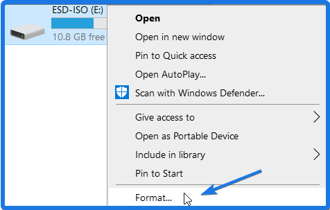 Format Bootable USB