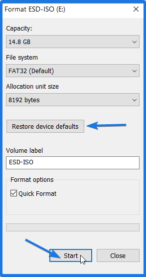 Restore USB Device Defaults