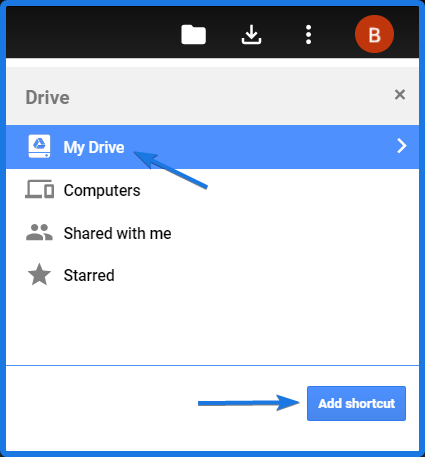 google drive url shortcut