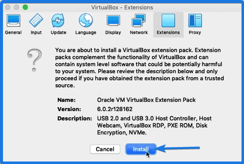 Virtualbox Extension Pack Installation