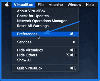 Virtualbox Preferences