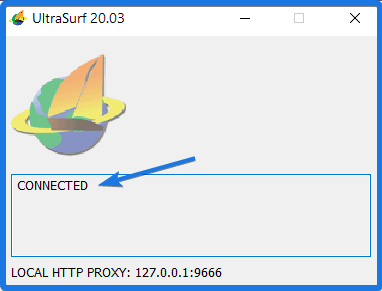 Ultrasurf Fast Proxy Connected