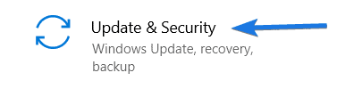 Click on Update & security