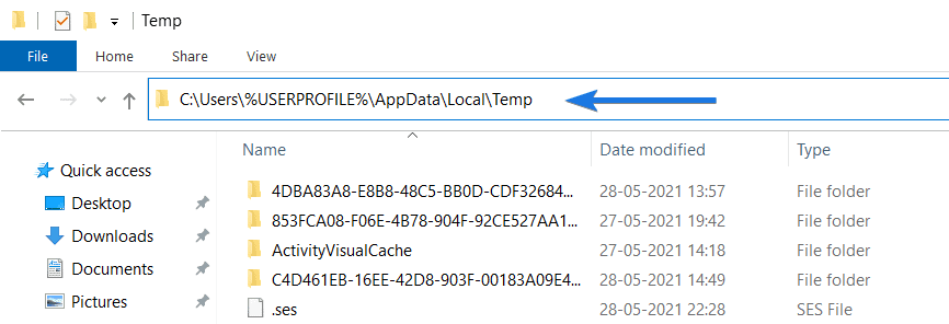 Delete Temporary Files in Windows 10