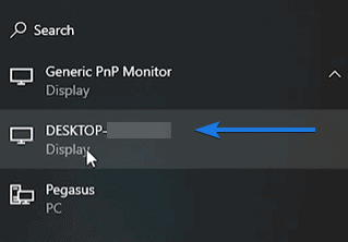 Select Display for Projection