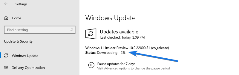 Download Windows 11 Update from Insider Preview Program