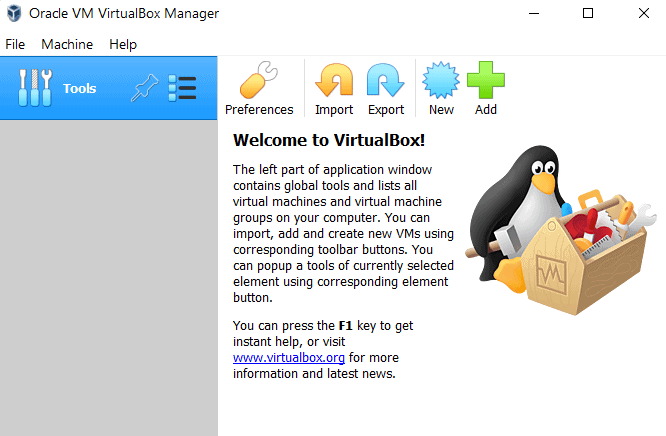 Open Virtualbox VM Manager
