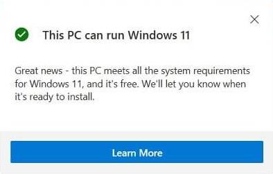 This PC can run Windows 11