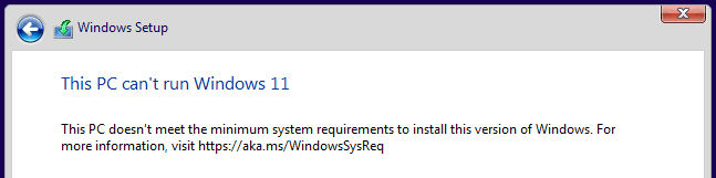 This PC can't run Windows 11 Virtualbox