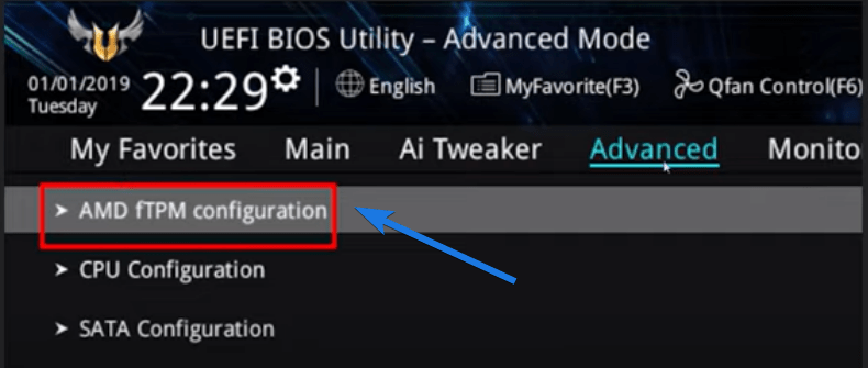 AMD TPM Settings For Fixing Module Errors