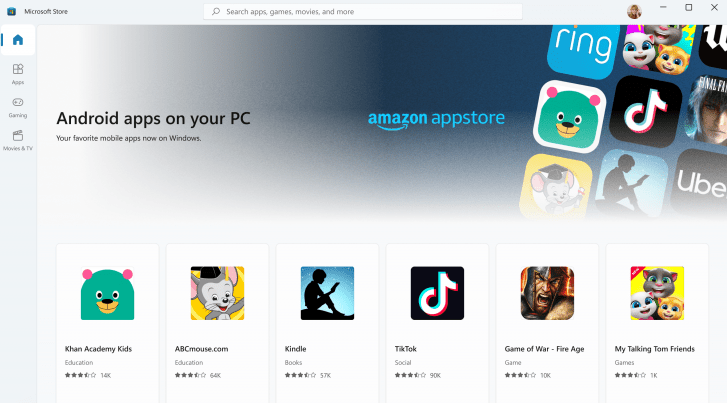 Android Apps in Windows 11