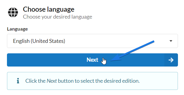 Choose ISO Language