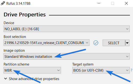 Configure Bootable Settings