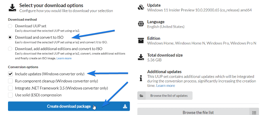 Create Download Package