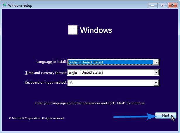 Installing Windows 11 OS