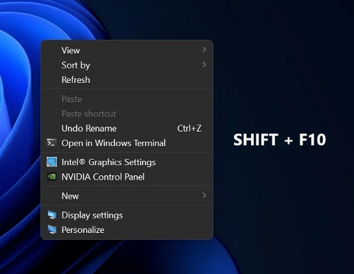shortcut key for refresh in windows 11 desktop