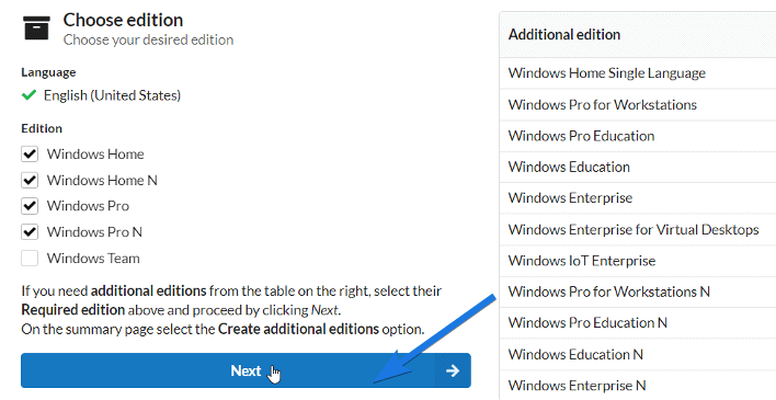 Select Windows 11 Editions