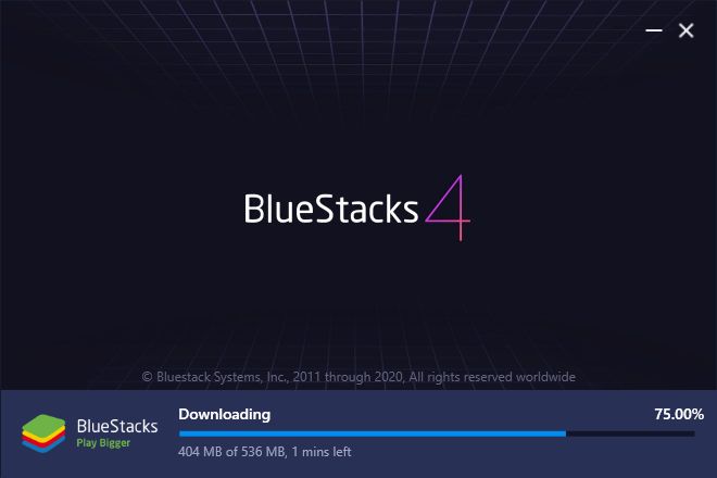 Downloading all the BlueStacks Essential Files