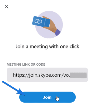 Paste Meeting Link and Click on Join