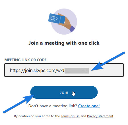 Paste the Meeting Link and Join