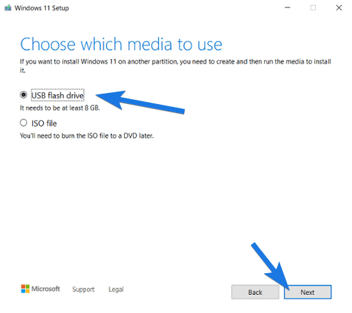 Choose which media to use dialog box