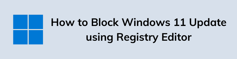 How to Block Windows 11 Update using Registry Editor