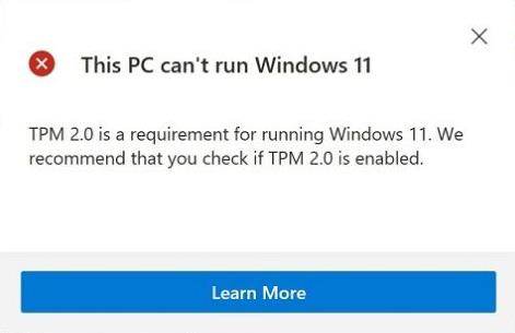 TPM 2.0 is a Requirement For Running Windows 11