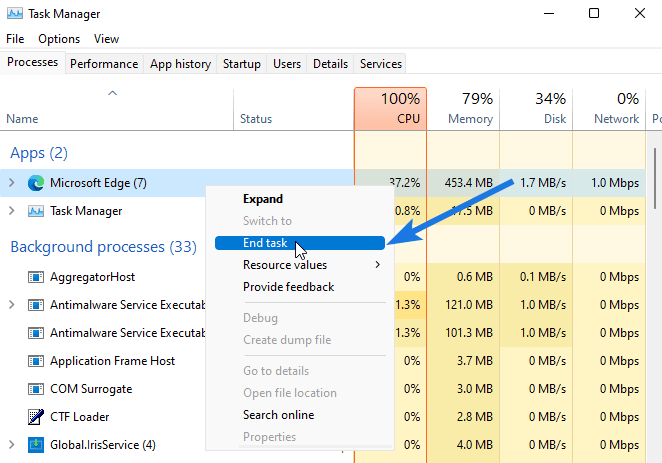 End Task or Background Processes