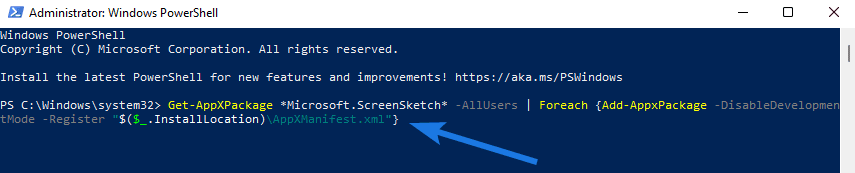 Install Snipping Tool using PowerShell
