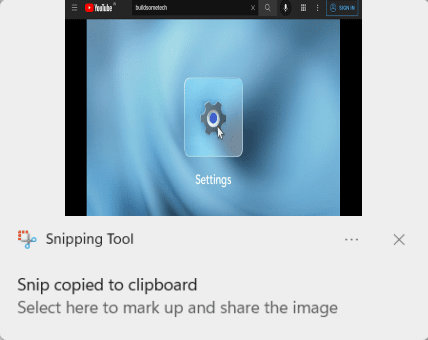 Snip Copied to Clipboard