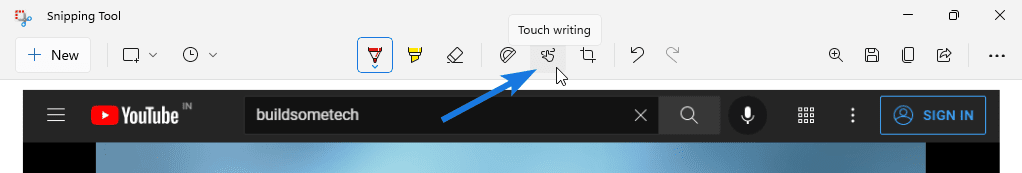 Touch Writing Snipping Tool