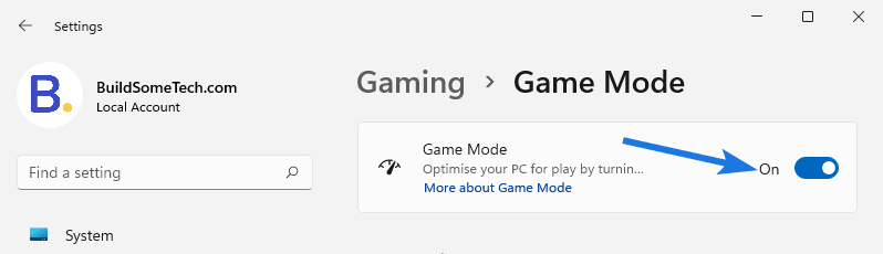 Turn On Game Mode in Windows 11