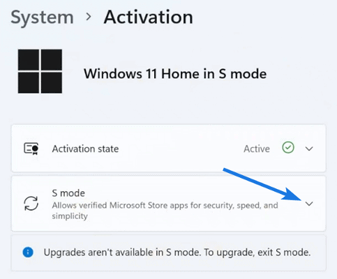 Windows 11 Home in S Mode