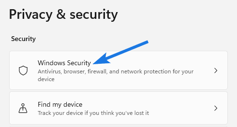 Click on Windows Security tab