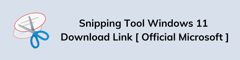 Snipping Tool Windows 11 Download Link Official Microsoft
