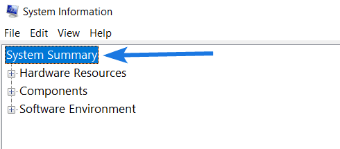 Click on System Summary