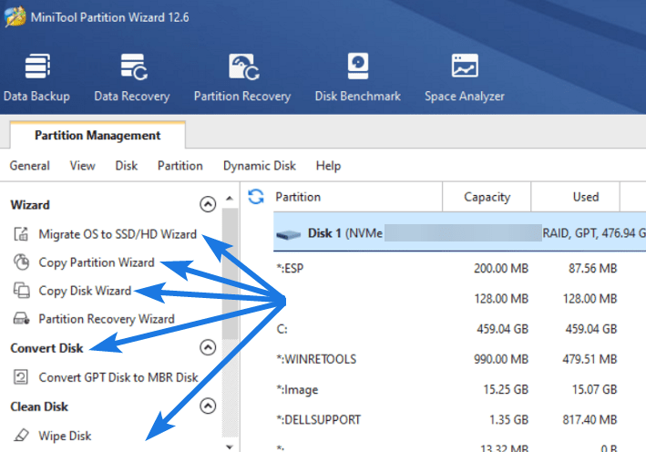 MiniTool Partition Wizard Features