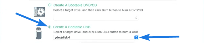 Select Create A Bootable USB Option