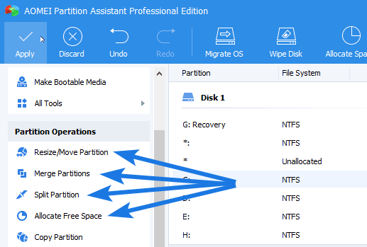 AOMEI Partition Assistant Features