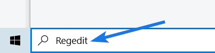 Search for Regedit