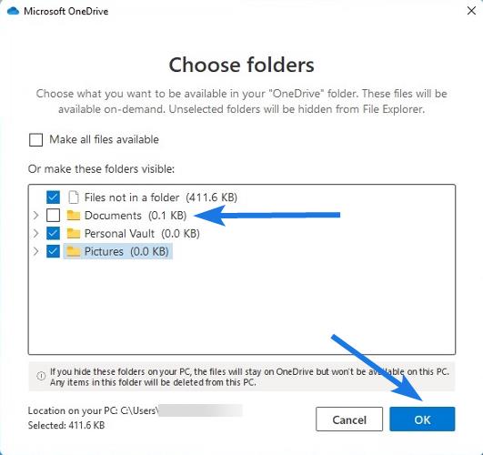 Stop OneDrive From Syncing Specific Folders