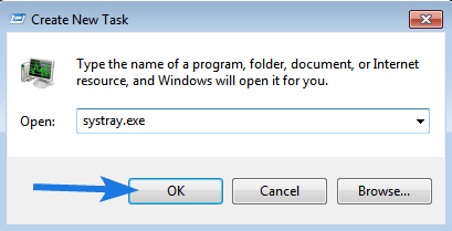 Restart systray.exe file
